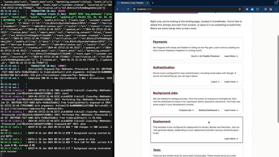 This template mounts the Sidekiq dashboard for you, for monitoring your Sidekiq jobs.